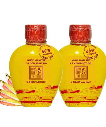 [Combo 2 bình gốm 500ml] Nước mắm Tĩn cá cơm ruột đỏ rin nguyên chất truyền thống 60N đạm