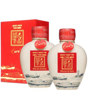 [Combo 2 bình gốm] Nước mắm Tĩn hiệu tôm biển truyền thống 60N đạm ngon hảo hạng 60N