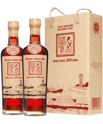 [Hộp 2 chai 500ml] Nước mắm Tĩn cá cơm than nhãn đỏ 40N đạm rin nguyên chất truyền thống sạch không chất bảo quản