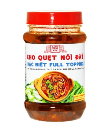 [Hủ 250g] Kho quẹt nồi đất Làng Chài Xưa thơm ngon đặc biệt full topping tôm khô, cá cơm rim, thịt ba rọi, tốp mỡ mắm nhỉ