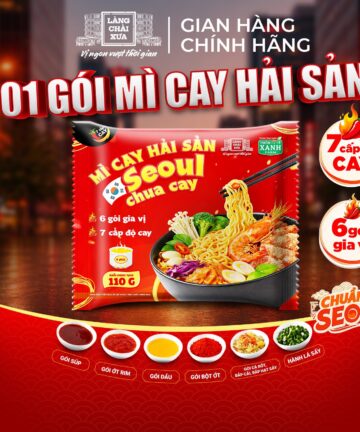Mì Cay Hải Sản Seoul Chua Cay 7 Cấp Độ 6 Gói Gia Vị Làng Chài Xưa