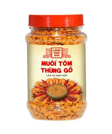 [Hủ 130g] Muối tôm thùng gỗ Làng Chài Xưa làm từ tôm thật mang hương vị đặc trưng đậm đà, thơm ngon