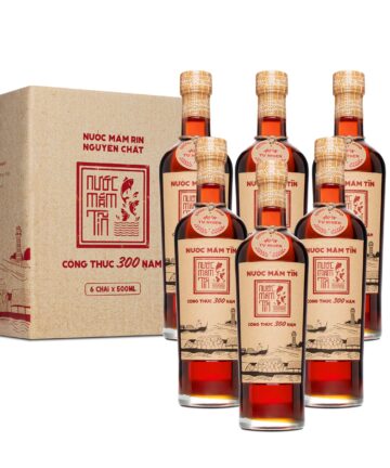 [Thùng 6 chai 500ml] Nước mắm Tĩn cá cơm than nhãn đỏ 40N độ đạm rin nguyên chất truyền thống sạch